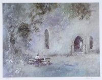 BENCH IN THE CHURCH YARD by Tom Kerr at Ross's Online Art Auctions