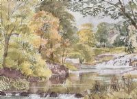 EARLY AUTUMN, RIVER DODDER by Tom Nisbet RHA at Ross's Online Art Auctions