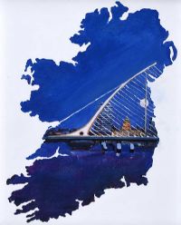 THE SAMUEL BECKETT BRIDGE, DUBLIN by Sean Lorinyenko at Ross's Online Art Auctions