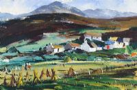 FARM BUILDINGS IN AN IRISH LANDSCAPE by O'Brien at Ross's Online Art Auctions