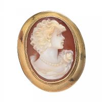 GOLD MOUNTED CAMEO BROOCH at Ross's Online Art Auctions