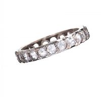 PLATINUM AND CUBIC ZIRCONIA RING at Ross's Online Art Auctions