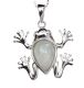 STERLING SILVER AGATE-SET FROG PENDANT AND CHAIN at Ross's Online Art Auctions