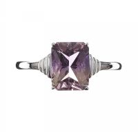 STERLING SILVER RING SET WITH AMETRINE at Ross's Online Art Auctions