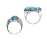 TWO STERLING SILVER TURQUOISE-SET RINGS at Ross's Online Art Auctions