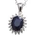STERLING SILVER PENDANT AND CHAIN SET WITH SAPPHIRE AND WHITE TOPAZ at Ross's Online Art Auctions