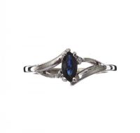 STERLING SILVER SAPPHIRE AND DIAMOND RING at Ross's Online Art Auctions