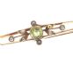 9CT GOLD SEED PEARL AND GREEN ZIRCON BROOCH at Ross's Online Art Auctions