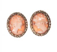 9CT GOLD AND CAMEO EARRINGS at Ross's Online Art Auctions