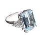 18CT WHITE GOLD AQUAMARINE AND DIAMOND RING at Ross's Online Art Auctions