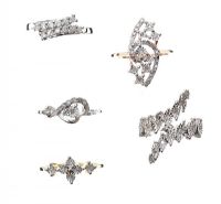 FIVE STERLING SILVER DIAMOND-SET RINGS at Ross's Online Art Auctions