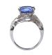 STERLING SILVER RING SET WITH BLUE STONE AND DIAMOND at Ross's Online Art Auctions