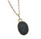 9CT GOLD HARDSTONE-SET FOB AND CHAIN at Ross's Online Art Auctions