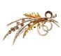 9CT GOLD BROOCH SET WITH AMETHYST AND SEED PEARLS at Ross's Online Art Auctions
