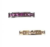 9CT GOLD AND STERLING SILVER GEM-SET HALF-ETERNITY RINGS at Ross's Online Art Auctions