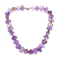 STRAND OF AMETRINE BEADS WITH STERLING SILVER CLASP at Ross's Online Art Auctions