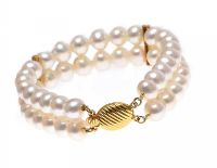 18CT GOLD PEARL AND DIAMOND BRACELET at Ross's Online Art Auctions