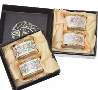 TWO PAIRS OF KINGSLEY ENAMEL NAPKIN RINGS at Ross's Online Art Auctions
