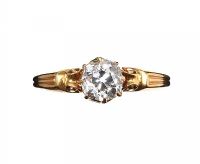 VICTORIAN 18CT GOLD SOLITAIRE DIAMOND RING at Ross's Online Art Auctions