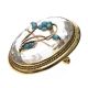 18CT GOLD VICTORIAN ROCK CRYSTAL AND TURQUOISE 'FORGET ME NOT' BROOCH at Ross's Online Art Auctions