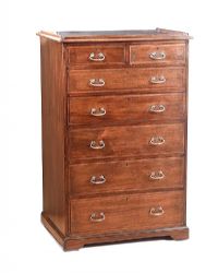 HARLAND & WOLFF SECRETAIRE MAHOGANY SHIP'S CHEST OF DRAWERS at Ross's Online Art Auctions