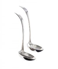 PAIR OF SILVER SAUCE LADLES at Ross's Online Art Auctions