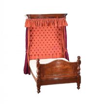 FIVE FOOT VICTORIAN MAHOGANY HALF TESTER BED at Ross's Online Art Auctions