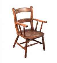 COUNTRY ELM KITCHEN CHAIR at Ross's Online Art Auctions