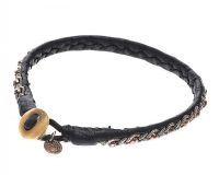MARIA RUDMAN BRAIDED PEWTER LEATHER BRACELET at Ross's Online Art Auctions