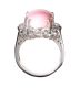 STERLING SILVER PINK JADE AND WHITE TOPAZ DRESS RING at Ross's Online Art Auctions