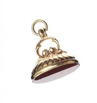 9CT GOLD CARNELIAN FOB at Ross's Online Art Auctions