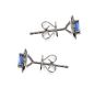 18CT WHITE GOLD SAPPHIRE AND DIAMOND EARRINGS at Ross's Online Art Auctions