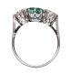 18CT WHITE GOLD EMERALD AND DIAMOND THREE STONE RING at Ross's Online Art Auctions