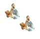 9CT GOLD AQUAMARINE AND CRYSTAL EARRINGS at Ross's Online Art Auctions