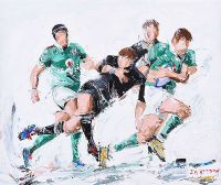 IRELAND VERSUS THE ALL BLACKS by J.P. Neeson at Ross's Online Art Auctions