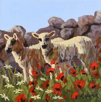 TWO LAMBS by Ronald Keefer at Ross's Online Art Auctions