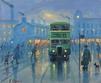 THE GREEN BUS by James Downie at Ross's Online Art Auctions