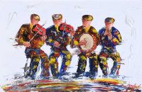 THE SESSION, MUSICAL QUARTET by Darren Paul at Ross's Online Art Auctions