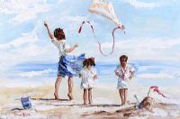 FLYING THEIR KITE by Lorna Millar at Ross's Online Art Auctions