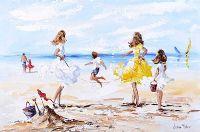 SKIPPING ON A COOL SUMMERS DAY by Lorna Millar at Ross's Online Art Auctions