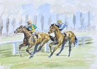 TWO HORSE RACE by Coralie de Burgh Kinahan at Ross's Online Art Auctions
