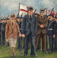 CARSON INSPECTS THE TROOPS by Sean Loughrey at Ross's Online Art Auctions