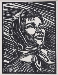 WOMAN WITH A HEAD SCARF by Harry Kernoff RHA at Ross's Online Art Auctions
