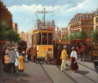 THE BUSY STREET by French School at Ross's Online Art Auctions