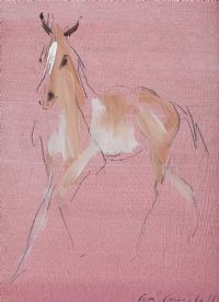 YOUNG FOAL ON PINK by Con Campbell at Ross's Online Art Auctions
