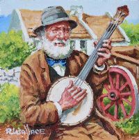 THE BANJO PLAYER by Roy Wallace at Ross's Online Art Auctions