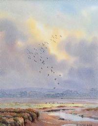 BIRDS OVER CASTLE ESPIE by Hamilton Sloan at Ross's Online Art Auctions