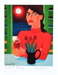 GIRL WITH TULIPS by Graham Knuttel at Ross's Online Art Auctions