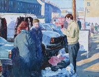 THE STREET SELLER by Robert Taylor Carson RUA at Ross's Online Art Auctions