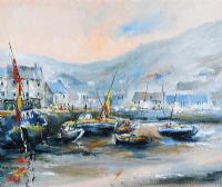 BOATS VIEW OF KINSALE, COUNTY CORK by Niall Campion at Ross's Online Art Auctions